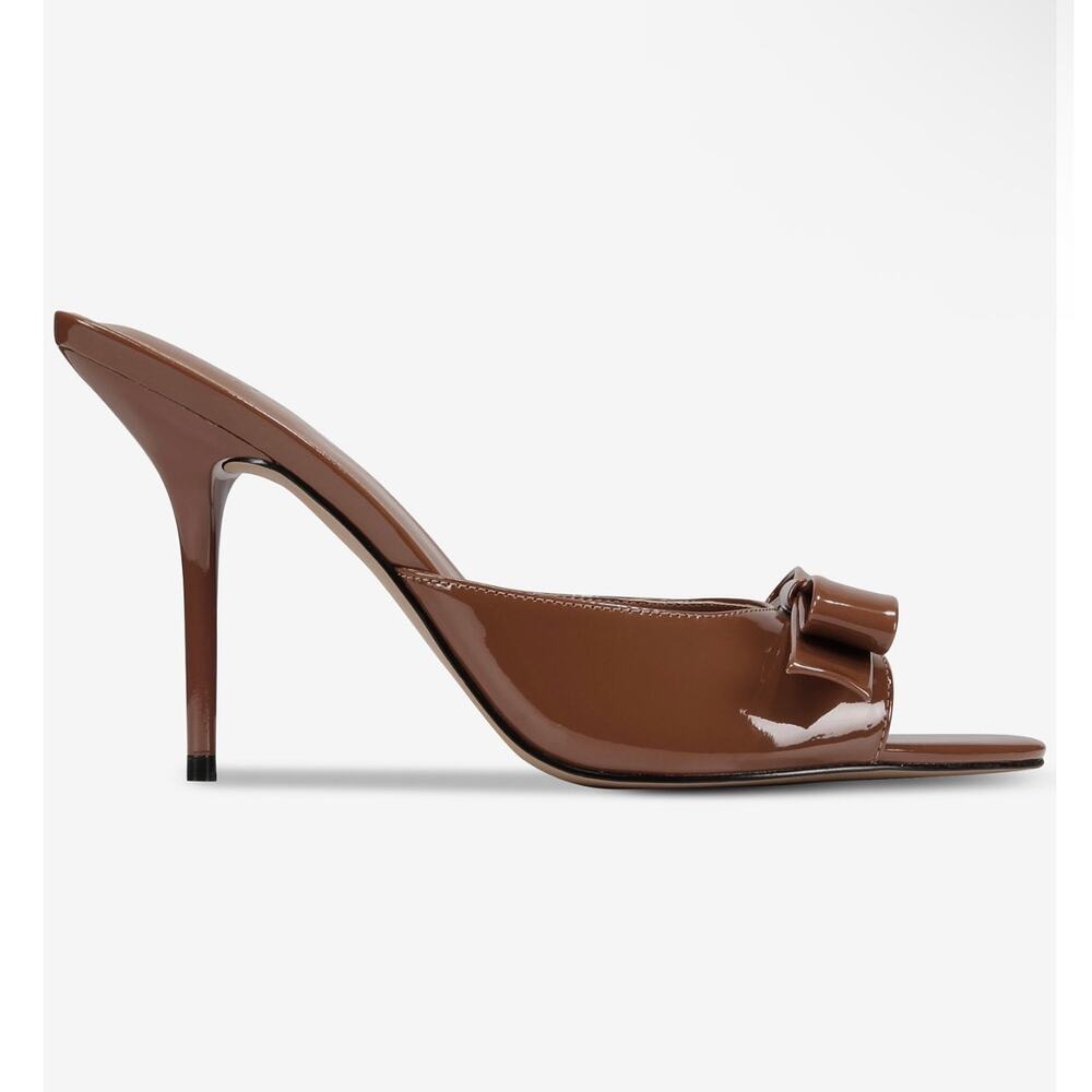 Aminah tan bow heel mule Giselle $195 size 6.5 - Picture 2 of 6